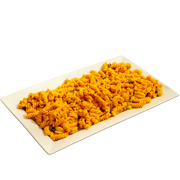 Pasta con camarón al morrón